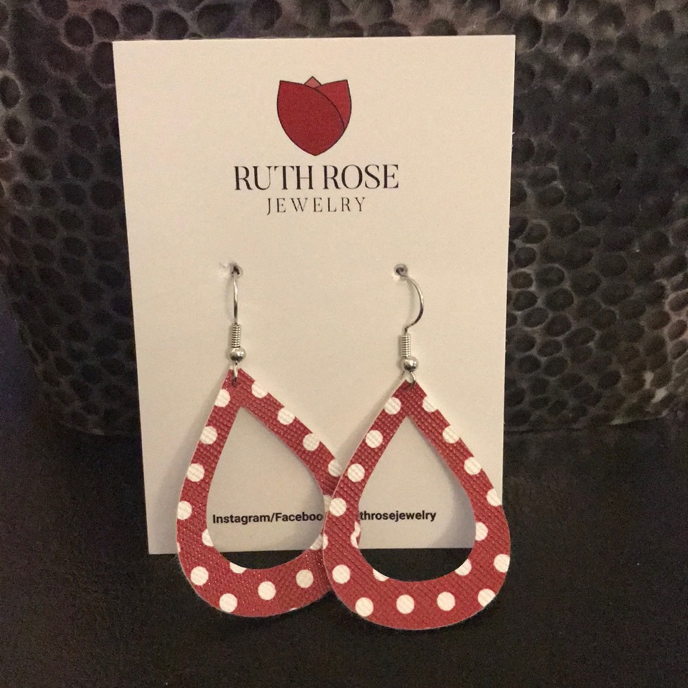 Polka dot tear drop earrings